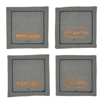 Japan Tokyo Disney Store Mickey Napkin Set The Skeleton Dance Haunted House