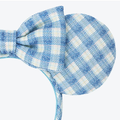 Japan Tokyo Disney Resort Minnie Ears Cap Headband Gingham check Blue