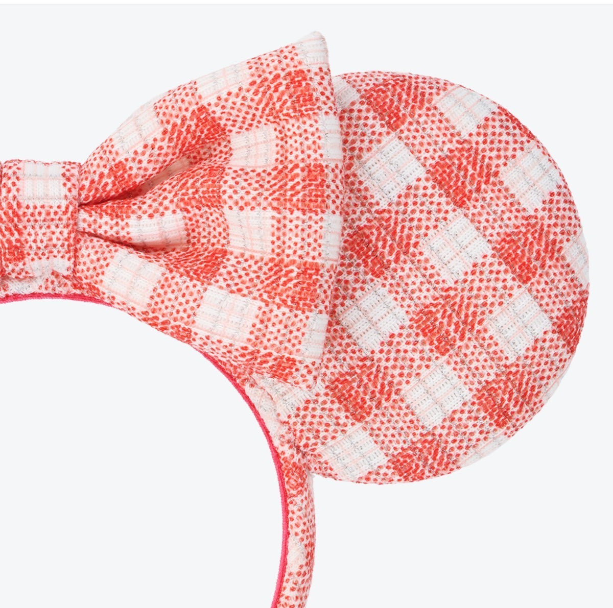 Japan Tokyo Disney Resort Minnie Ears Cap Headband Gingham check RED