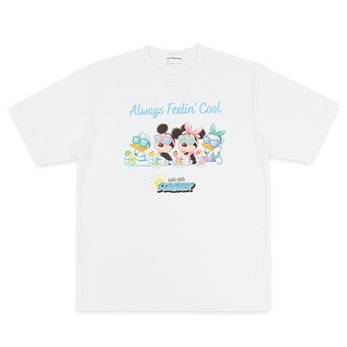 Japan Tokyo Disney Resort Mickey and Minnie White T-shirt Hello Summer