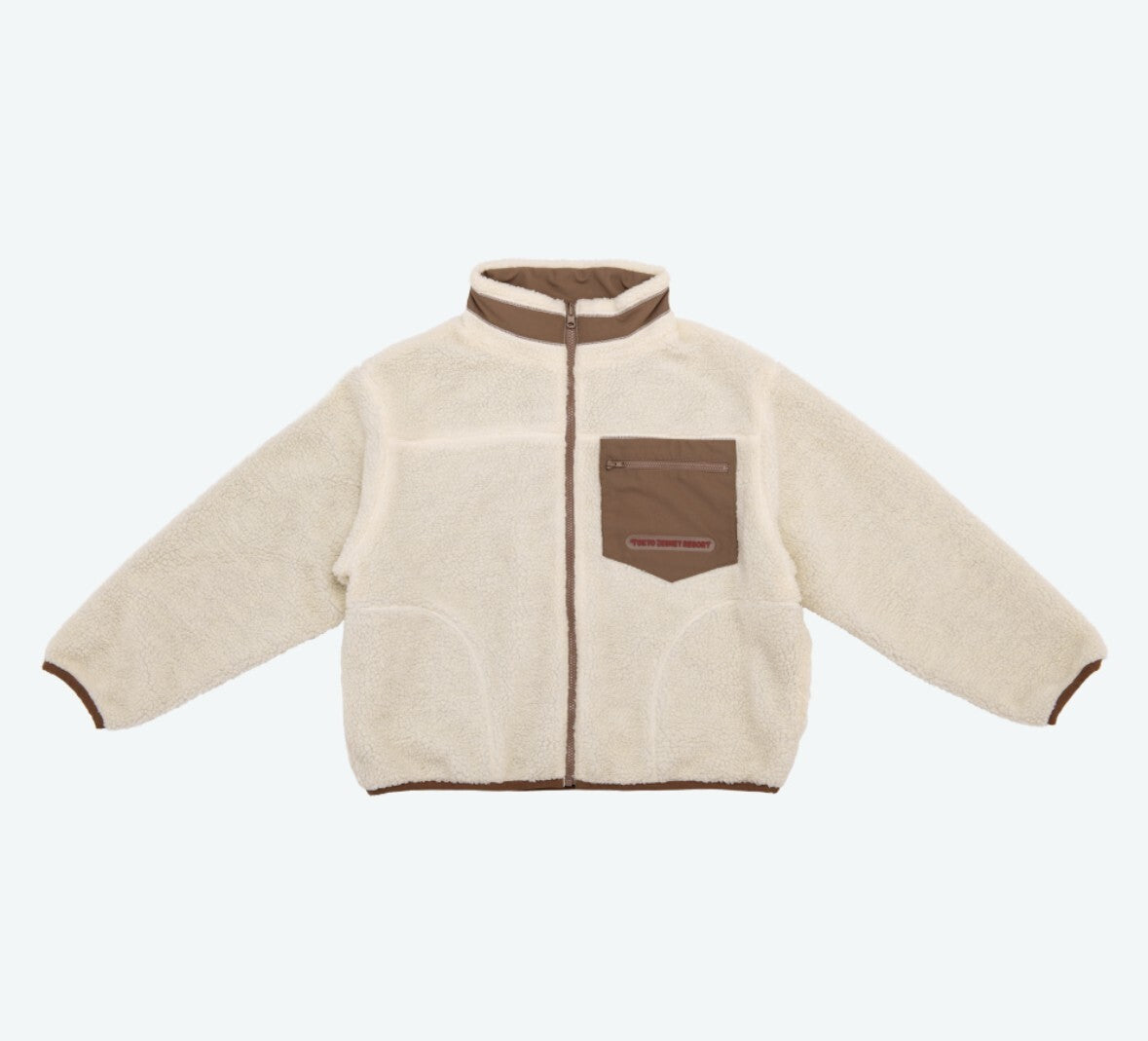 Japan Tokyo Disney Resort Mickey Reversible  Blouson Jacket Coat White Brown L