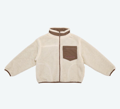 Japan Tokyo Disney Resort Mickey Reversible  Blouson Jacket Coat White Brown L