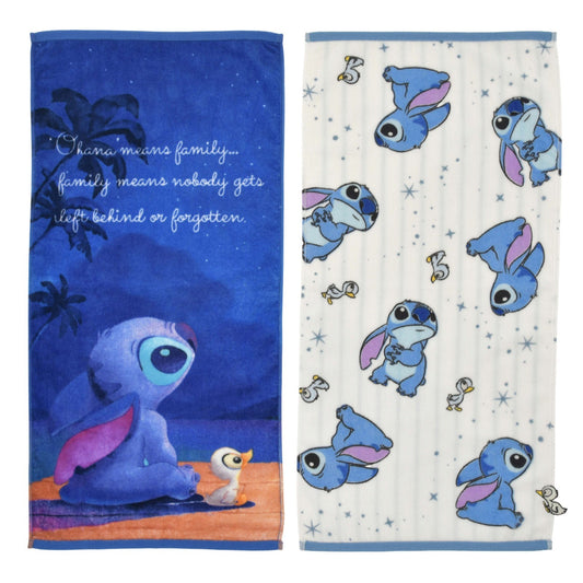 Japan Tokyo Disney Store Stitch  Face Towel Set Nostalgia