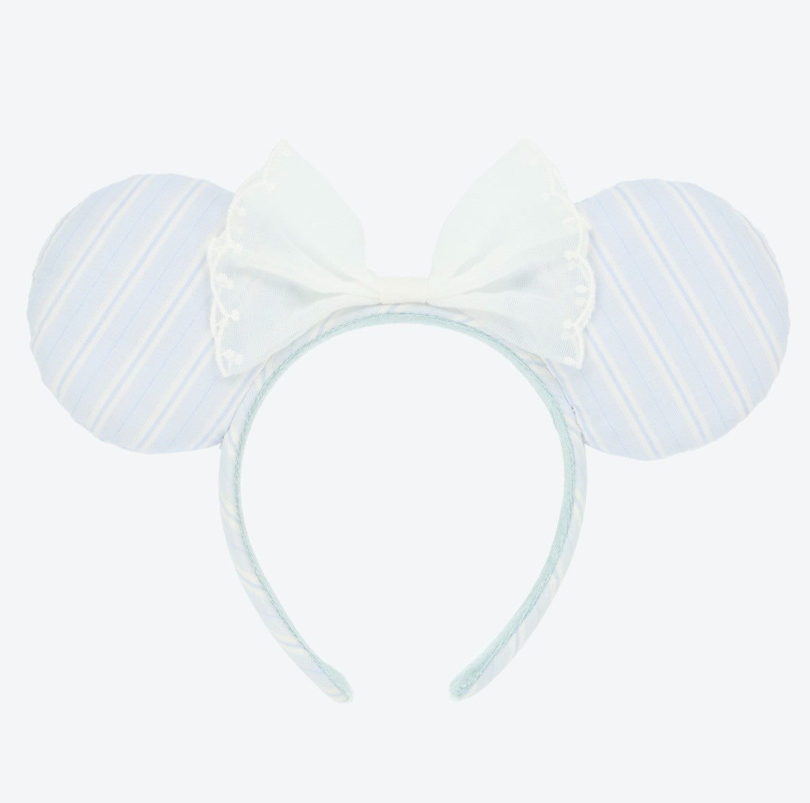 Japan Tokyo Disney Resort Minnie Mouse Ears Headband Free Size Blue Ribbon 2026