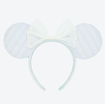 Japan Tokyo Disney Resort Minnie Mouse Ears Headband Free Size Blue Ribbon 2026