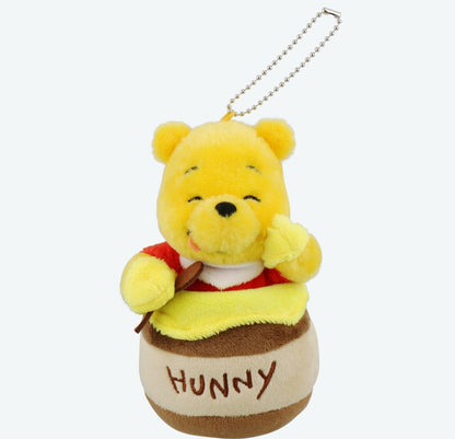 Japan Tokyo Disney Resort Winnie the Pooh Plush Toy Keychain Badge