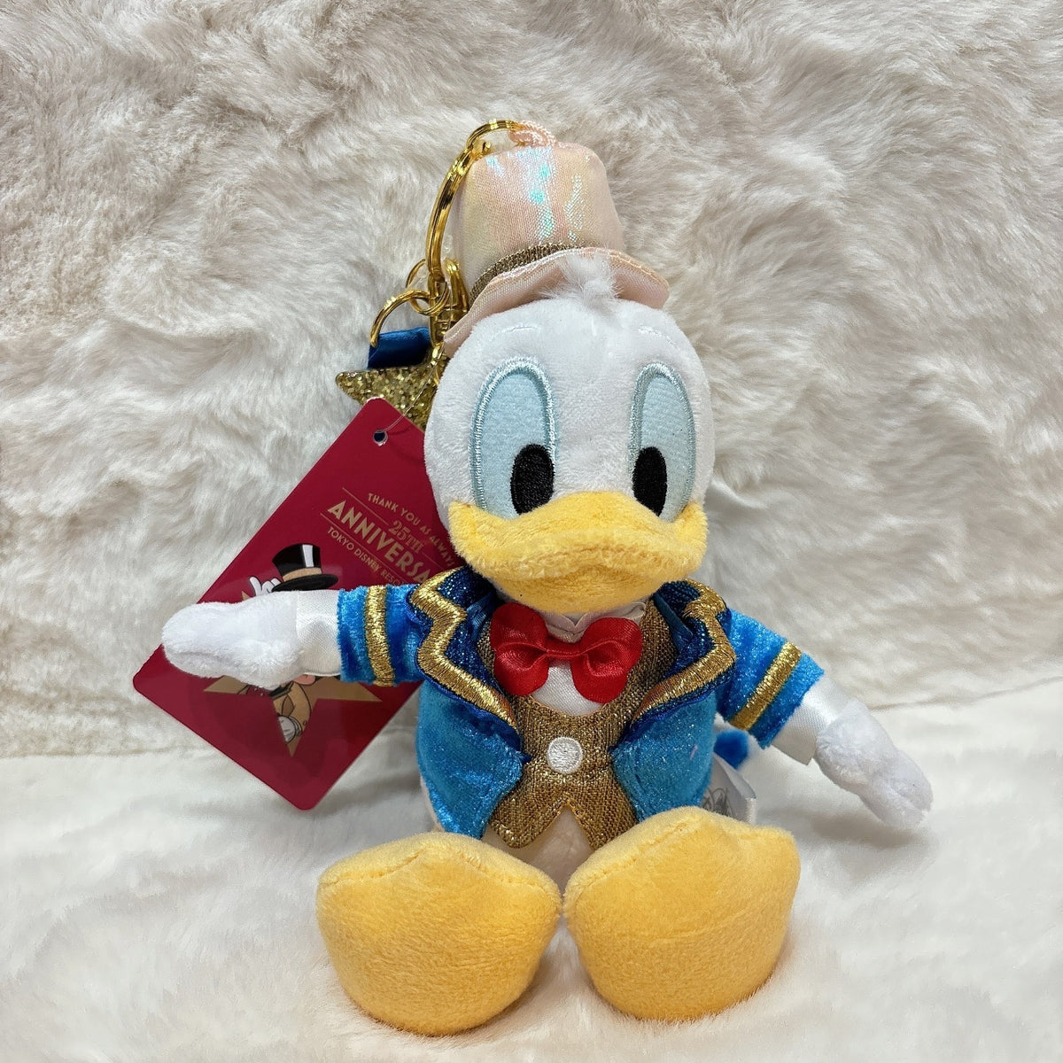 '+ Japan Tokyo Disney Store Donald Plush Toy Keychain Resort 25th Anniversary