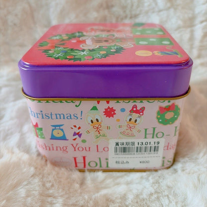 Japan Tokyo Disney Confectionery Tin Can Mickey & Minnie Christmas