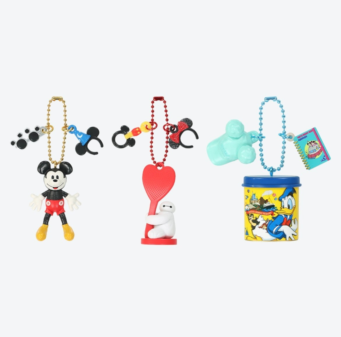 Japan Tokyo Disney Resort Mickey Mouse Keychain 3 pieces Big Hero 6 Donald Duck