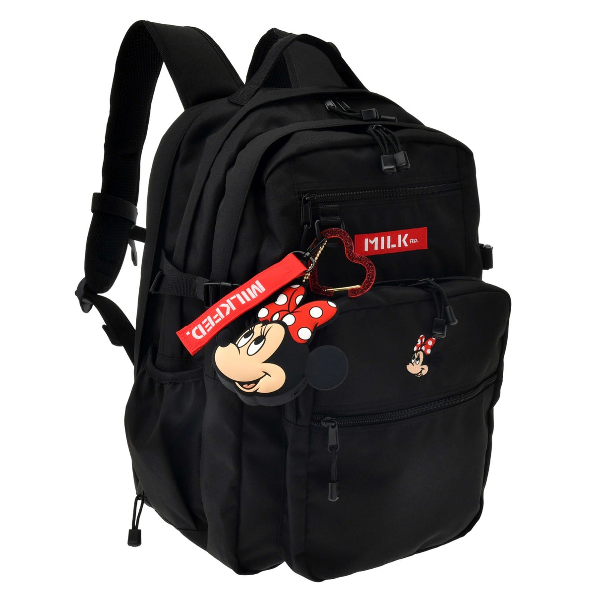 Japan Tokyo Disney Store Minnie MILKFED. Backpack 23L Charm Pouch Carabiner