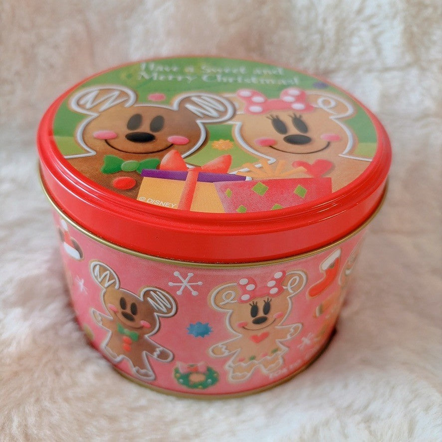 Japan Tokyo Disney Confectionery Tin Can Mickey & Minnie Christmas
