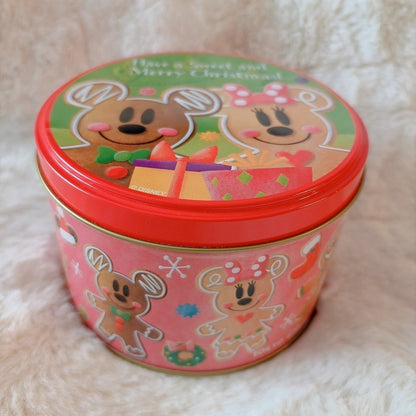 Japan Tokyo Disney Confectionery Tin Can Mickey & Minnie Christmas