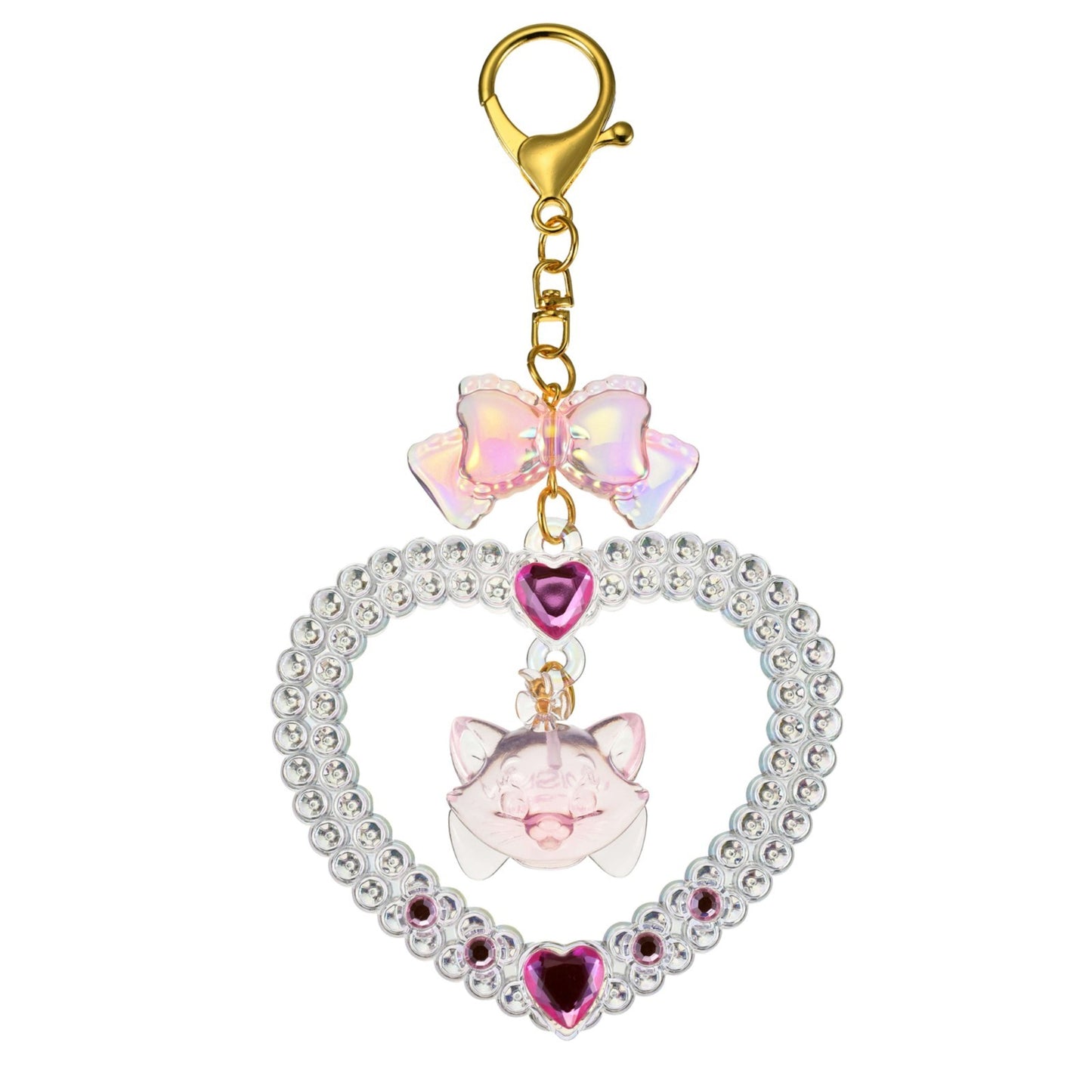 Japan Tokyo Disney Store Aristocats Marie Keychain Heart Glitter Lovely Fes