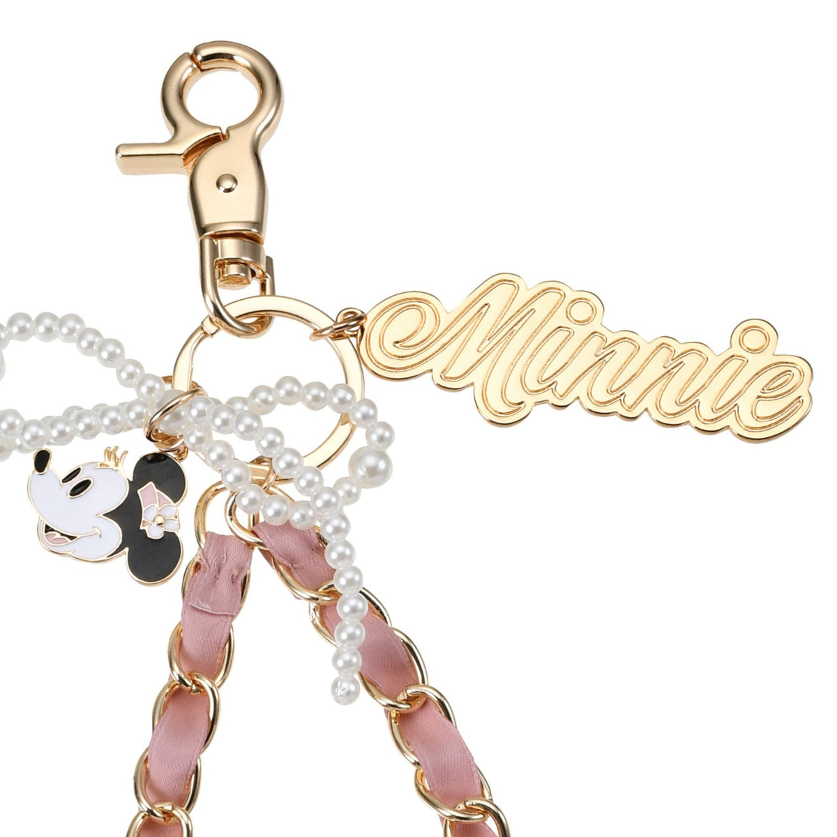 Japan Tokyo Disney Store Minnie Mouse Bag Charm with Name Logo OTONA CHARM