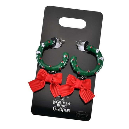 Japan Tokyo Disney Store Wreath Earrings Tim Burton Nightmare Before Christmas