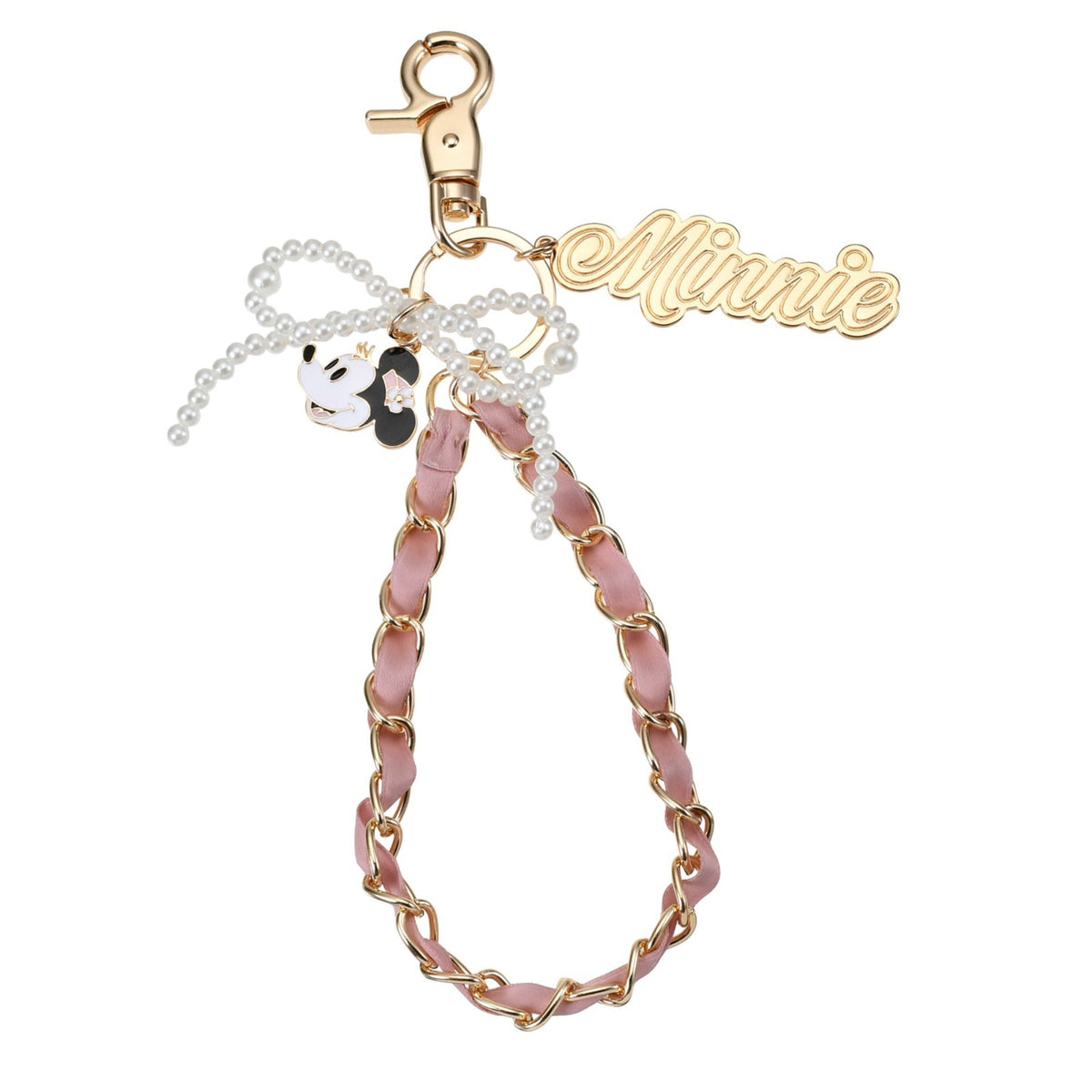 Japan Tokyo Disney Store Minnie Mouse Bag Charm with Name Logo OTONA CHARM