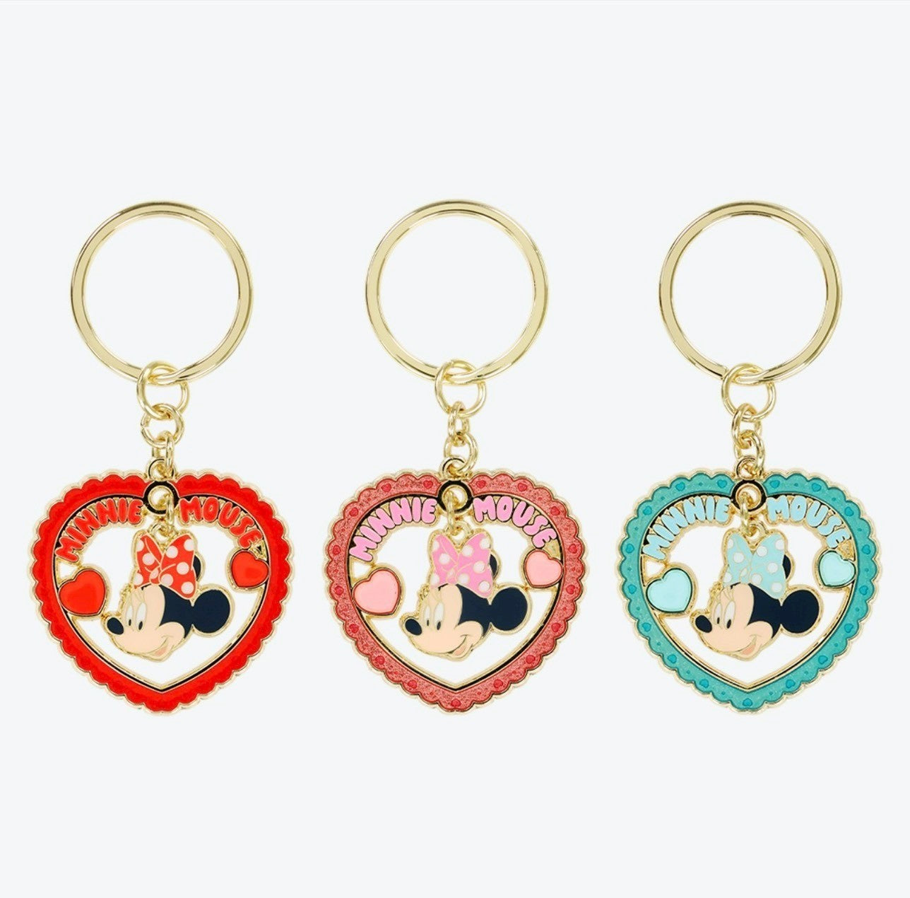 Japan Tokyo Disney Resort Minnie Mouse Keychain Heart 3 Pieces Limited 2026
