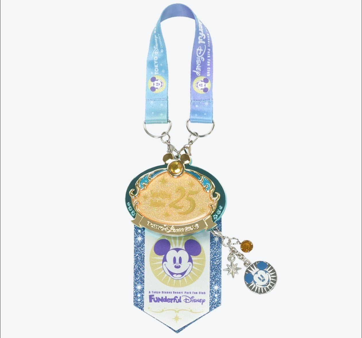 Japan Tokyo Disney Resort Sea 25th Sparkling Jubilee badge Keychain Funderful