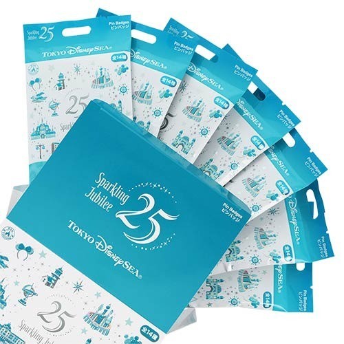 Japan Tokyo Disney Resort Sea 25th Sparkling Jubilee Pin Badge Set