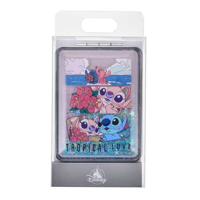 Japan Tokyo Disney Store Stitch & Angel Water-Filled Hand Mirror
