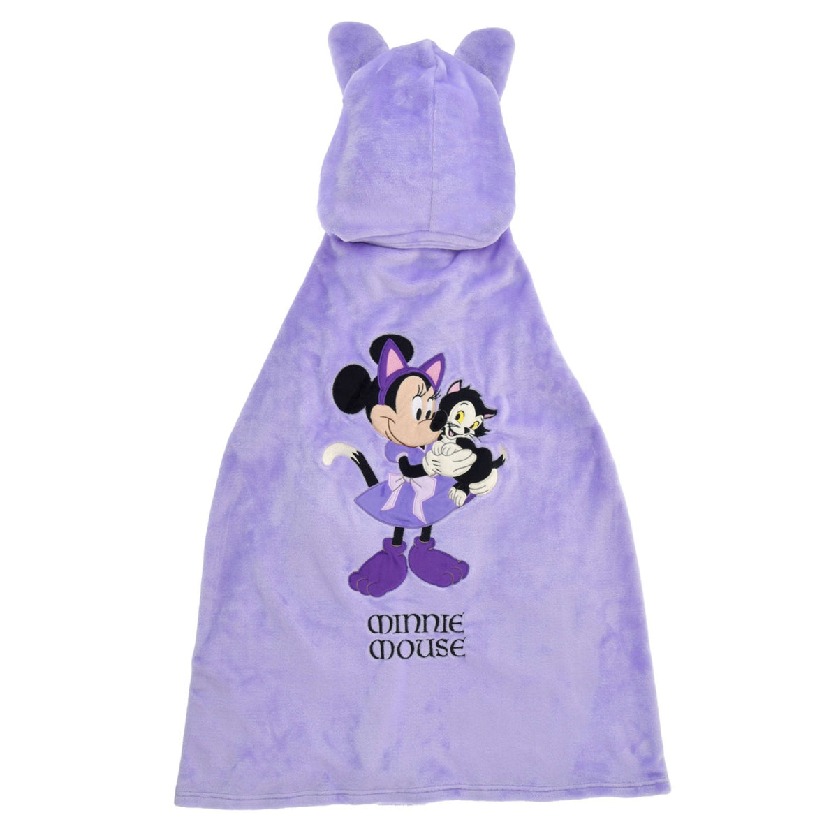 Japan Tokyo Disney Store Minnie & Figaro Hooded Blanket CAT MINNIE AND FIGARO