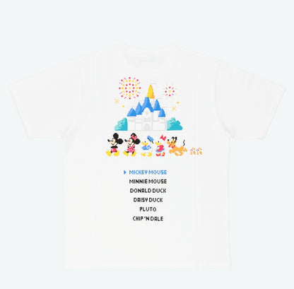 Japan Tokyo Disney Resort  T-Shirt Cinderella Castle Mickey Balloon Retro Game