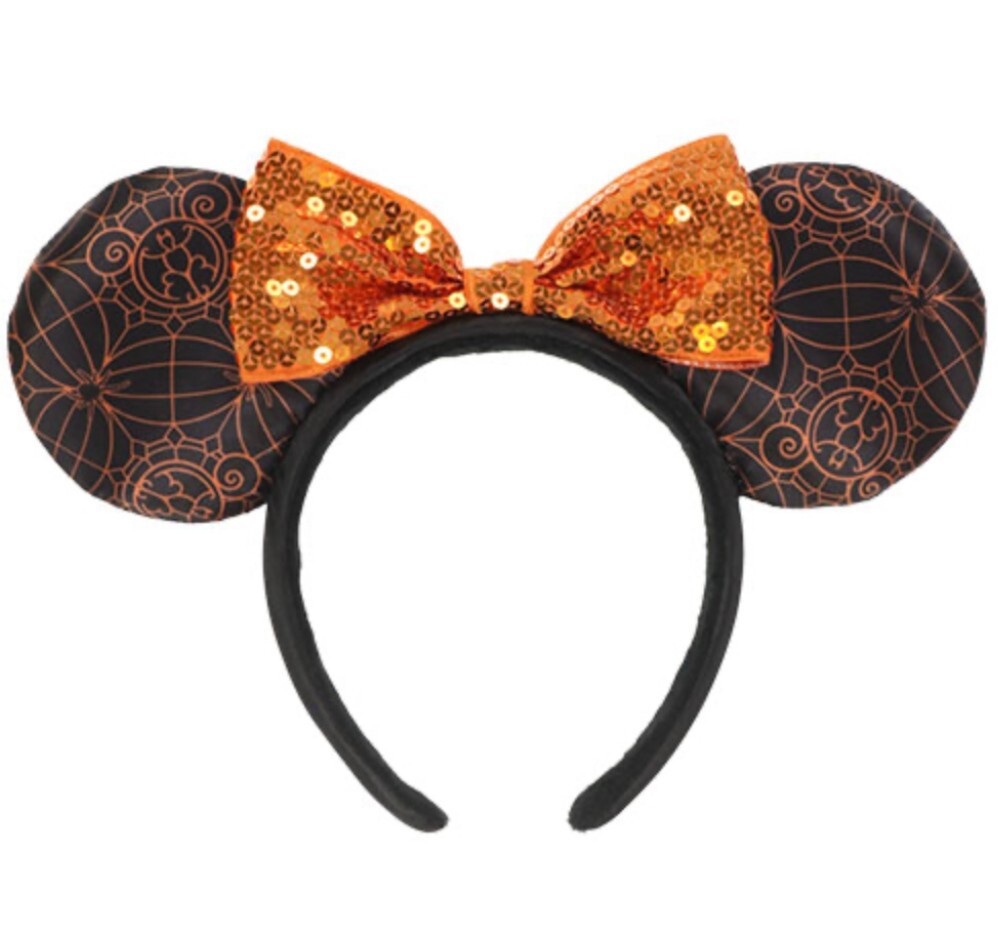 Japan Tokyo Disney Resort Halloween 2023 Head Bund Ears Orange Spider Cap Ribbon