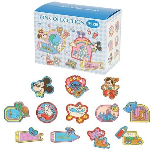Japan Tokyo Disney Resort Mickey Mouse Pin Badge Set Park Motif Memories