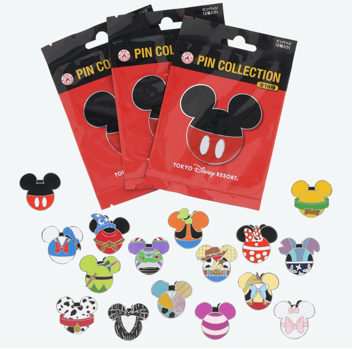 Japan Tokyo Disney Resort Mickey & Friends Pin badge Collection 1 bag (2 pins)