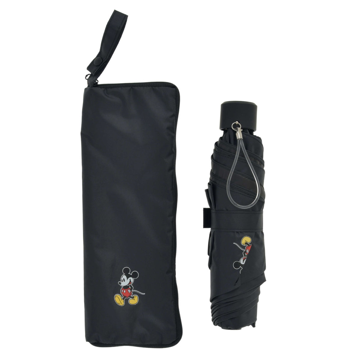 Japan Tokyo Disney Store Mickey Folding Umbrella Sunny Rainy Pouch SHINY DAY