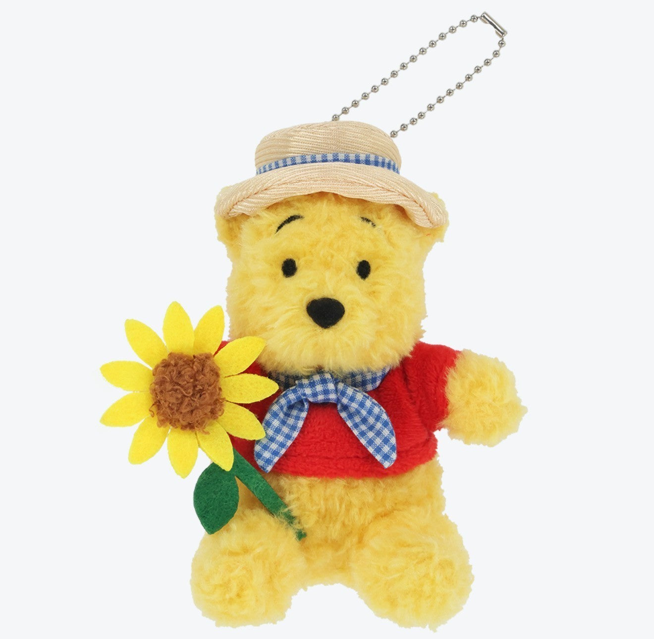 Japan Tokyo Disney Resort Winnie the Pooh Sunflower Plush Keychain Summer