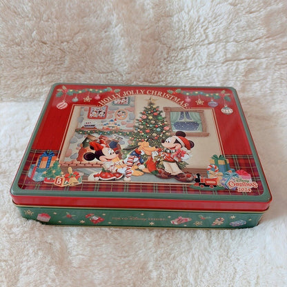 Japan Tokyo Disney Confectionery Tin Can Mickey & Minnie Christmas