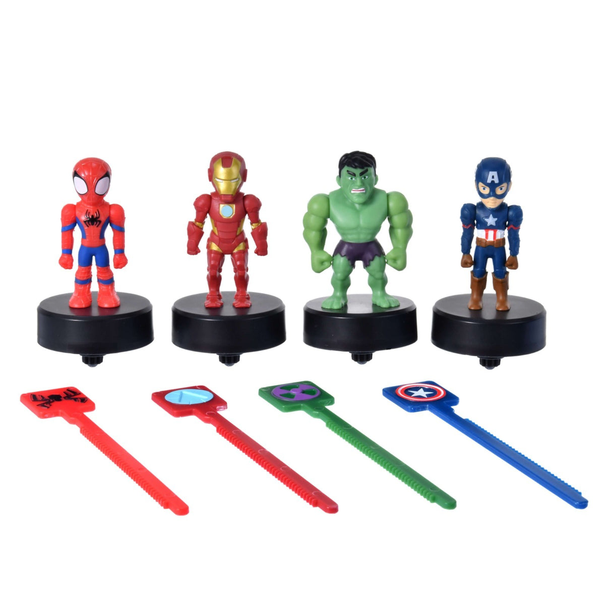 Japan Tokyo Disney Store Marvel Toy Spinning Top Set Case Avengers Battle Arena
