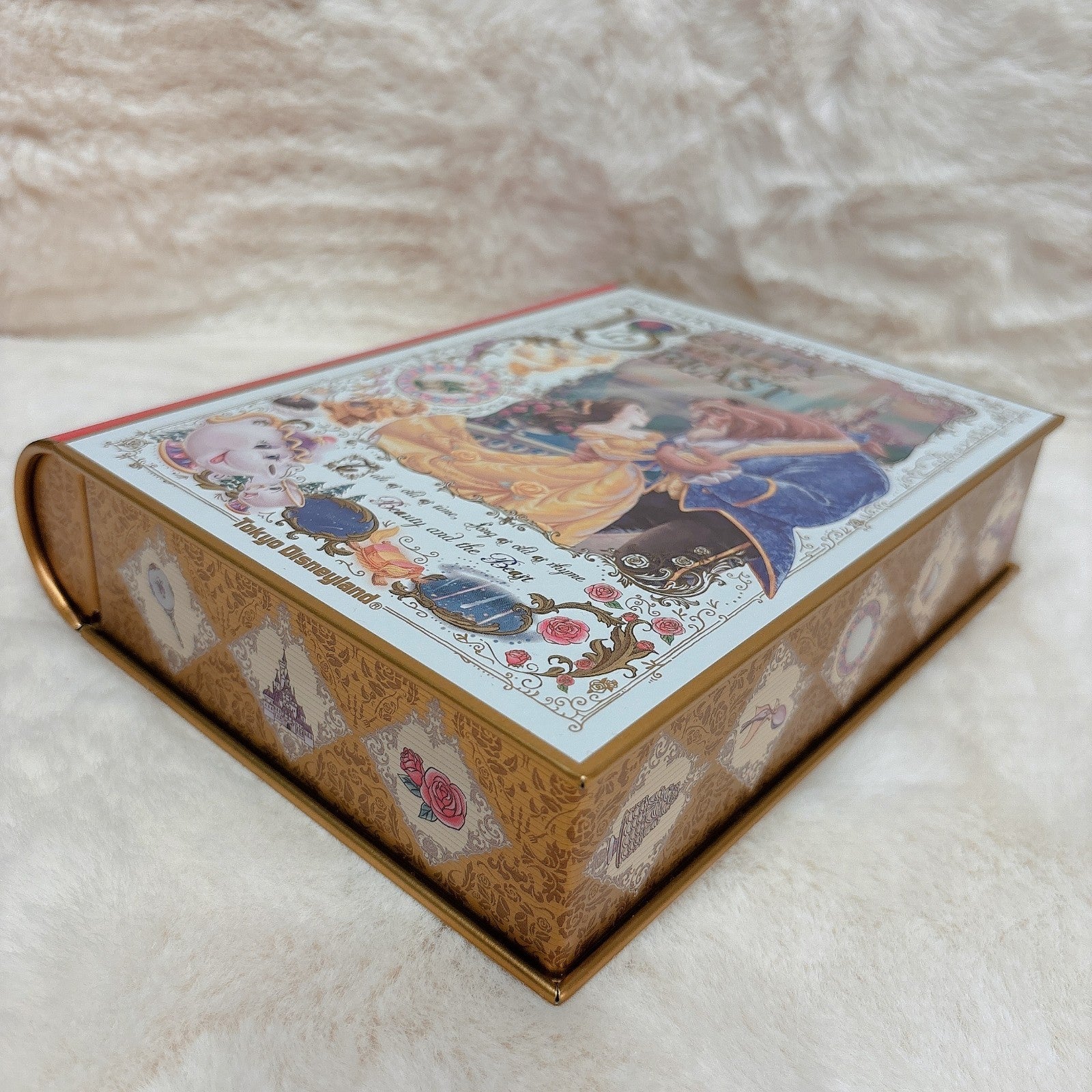 Japan Tokyo Disney Resort Beauty and the Beast Candy Can Book Rose