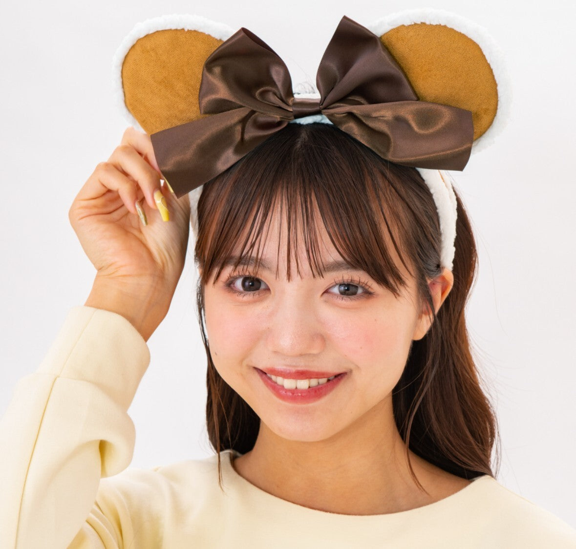 Japan Tokyo Disney Resort Ears HeadBand Hat Minnie Black Ribbon Mouton
