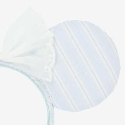 Japan Tokyo Disney Resort Minnie Mouse Ears Headband Free Size Blue Ribbon 2026
