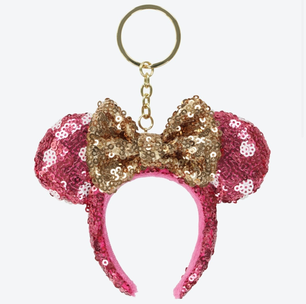 Japan Tokyo Disney Resort Minnie Mouse Keychain Ears Headband Ribbon Pink 2025