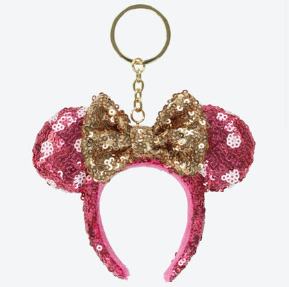 Japan Tokyo Disney Resort Minnie Mouse Keychain Ears Headband Ribbon Pink 2025