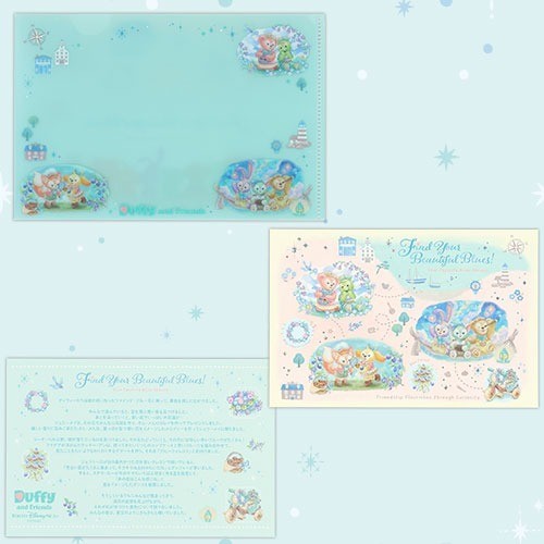 Japan Tokyo Disney Resort Find Your Beautiful Blue Postcard & Clear Holder Duffy