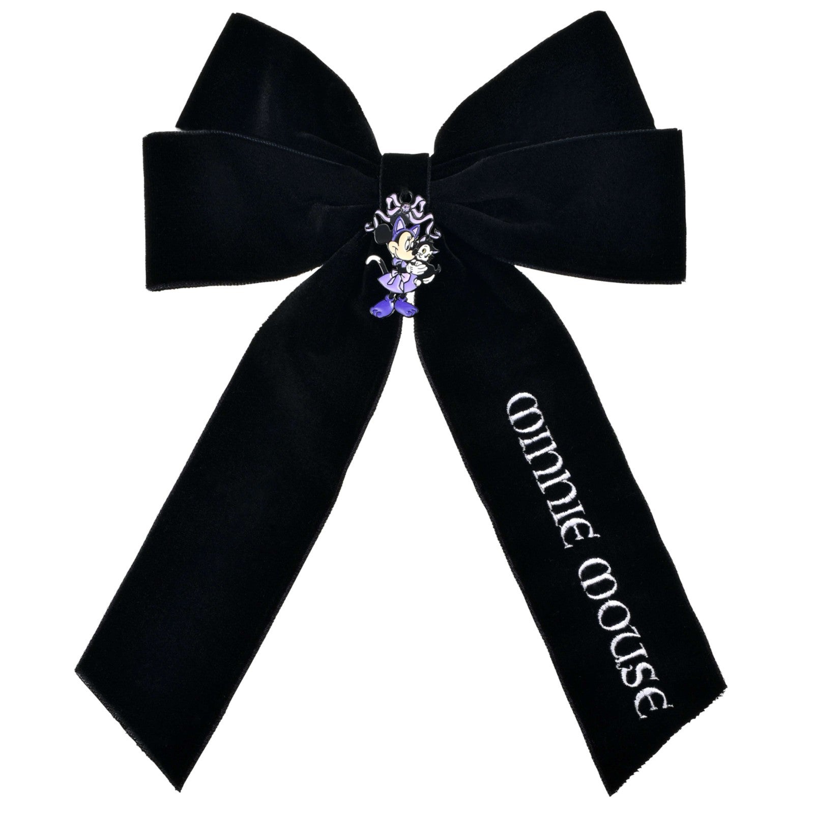 Japan Tokyo Disney Store Minnie & Figaro Ribbon Hair Clip CAT MINNIE AND FIGARO