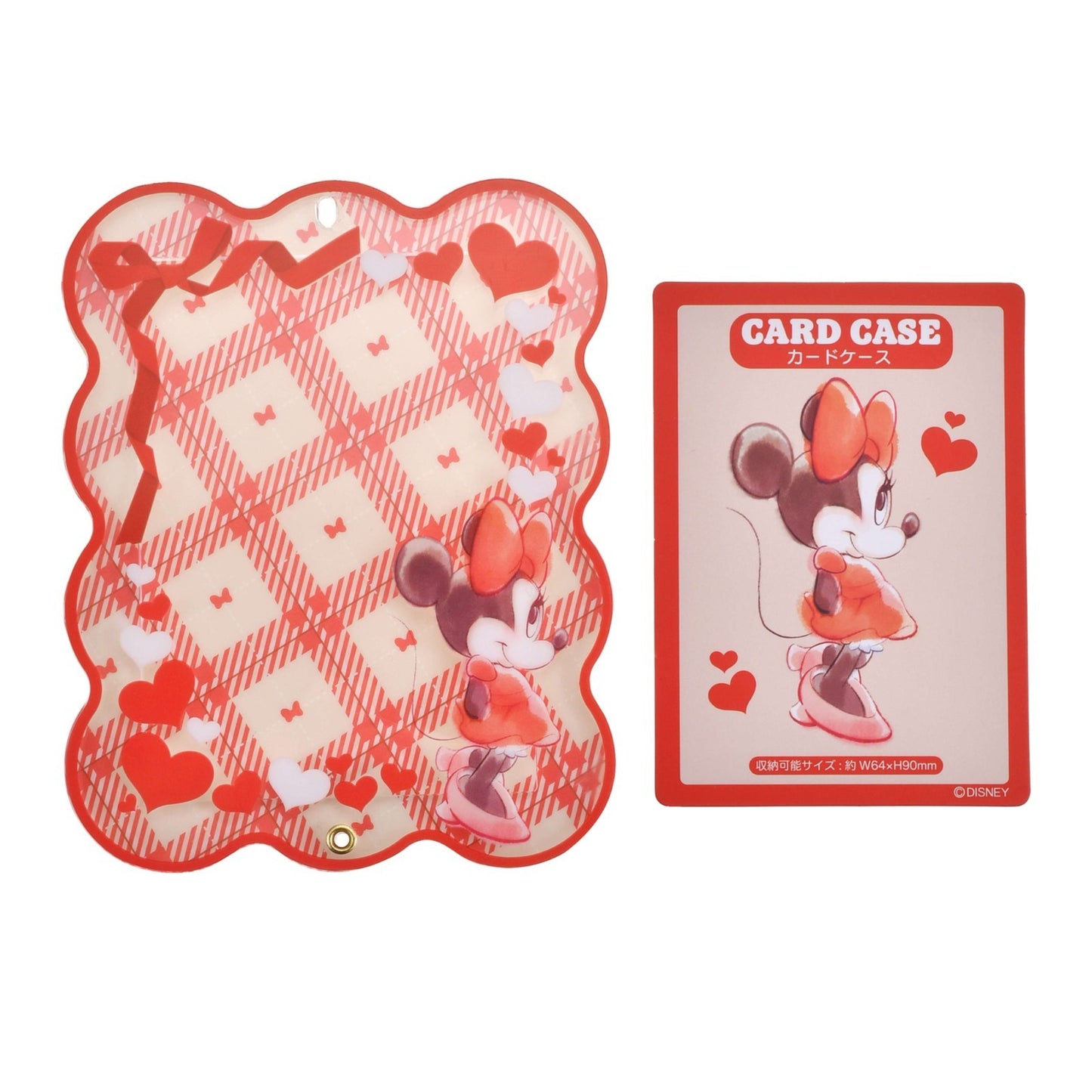 Japan Tokyo Disney Store Minnie Card Holder with Bead Charm Heart-Pounding