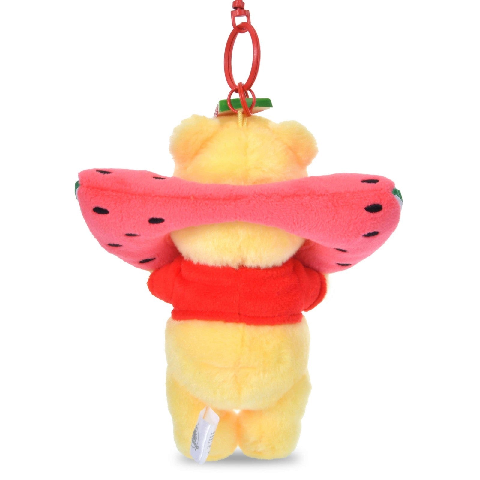 Japan Tokyo Disney Store Winnie the Pooh Plush Toy Keychain "I Love Watermelon"