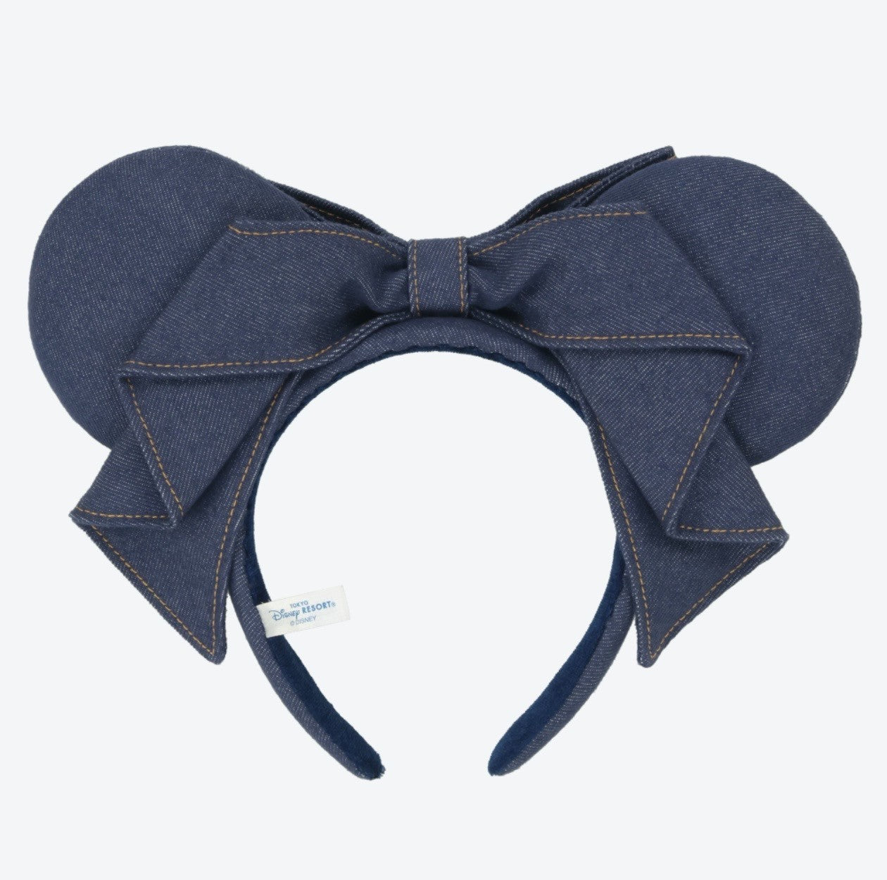 Japan Tokyo Disney Resort Minnie Mouse Ears Headband Denim Ribbon Free 2026