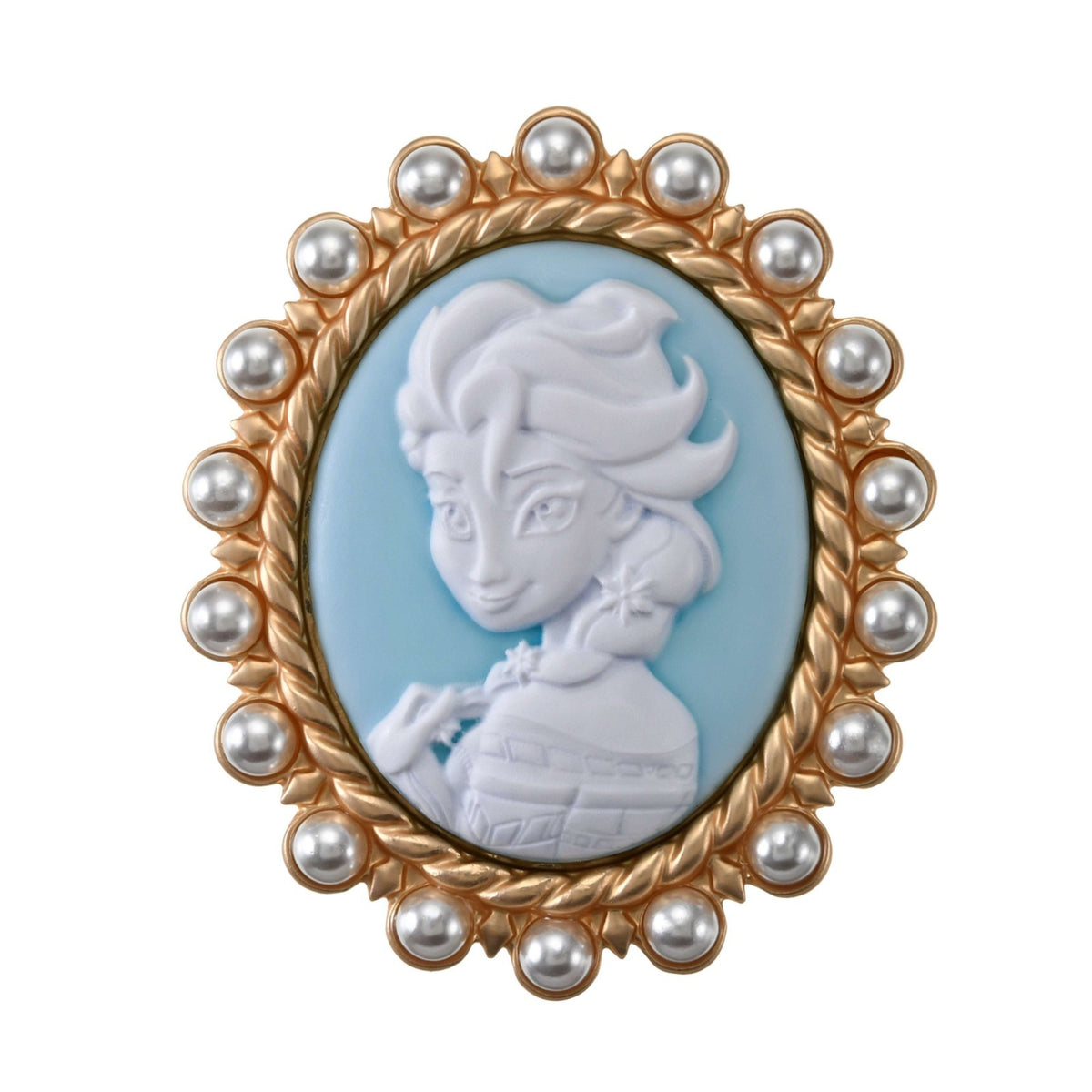 Japan Tokyo Disney Store Elsa Brooch Cameo Style Frozen