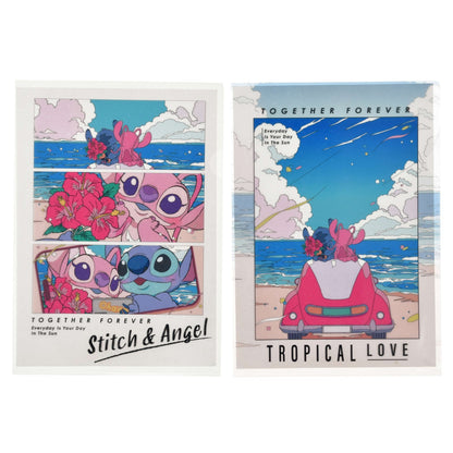 Japan Tokyo Disney Store Stitch & Angel Clear File Hologram
