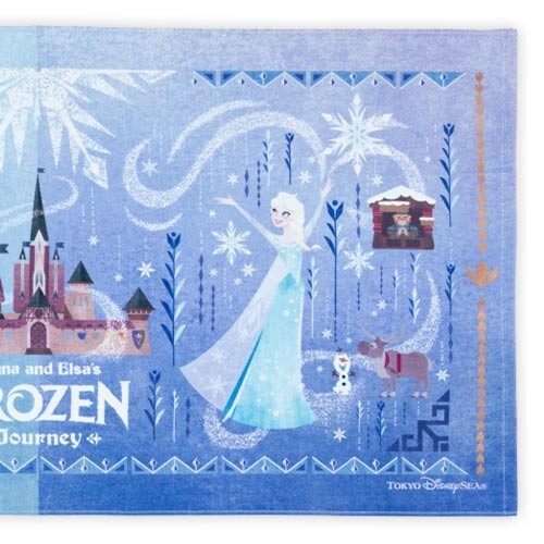 Japan Tokyo Disney Resort Wide Bath Towel Elsa Ana Frozen Fantasy Springs