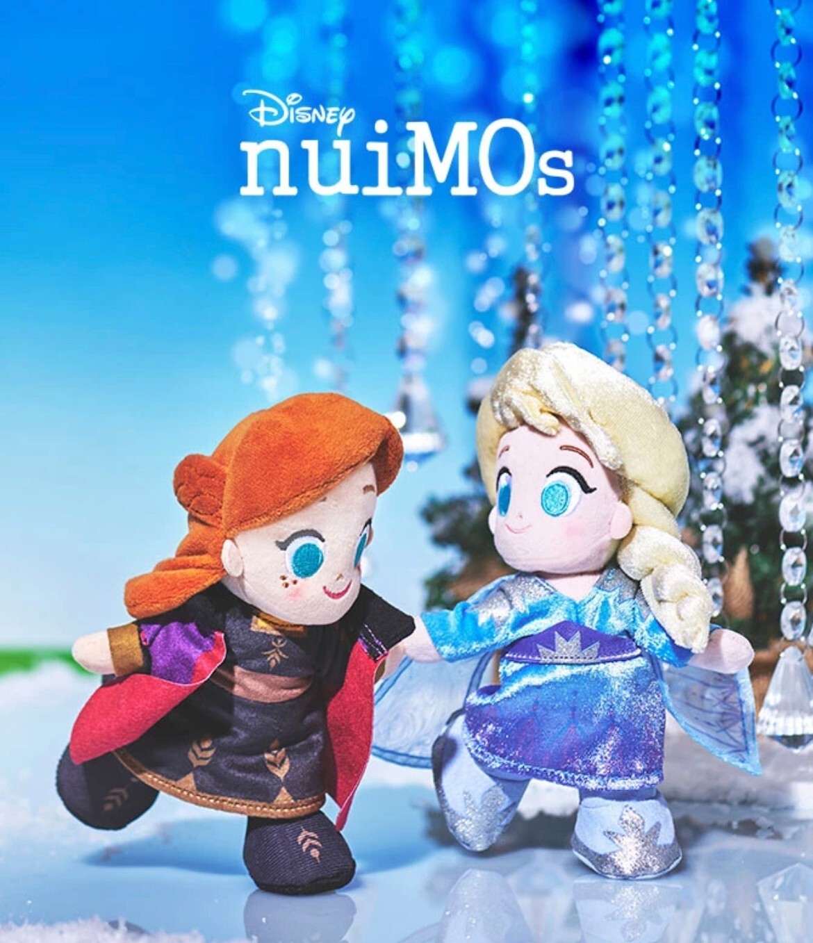 Japan Disney Store NuiMOs Plush Toy Frozen Anna Elsa Set of 2 New!