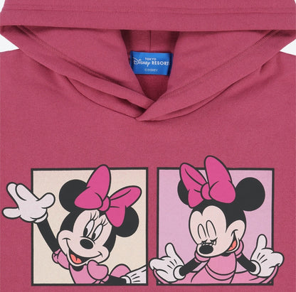Japan Tokyo Disney Resort Minnie Mouse Hoodie Oversized Unisex Pink Limited 2025