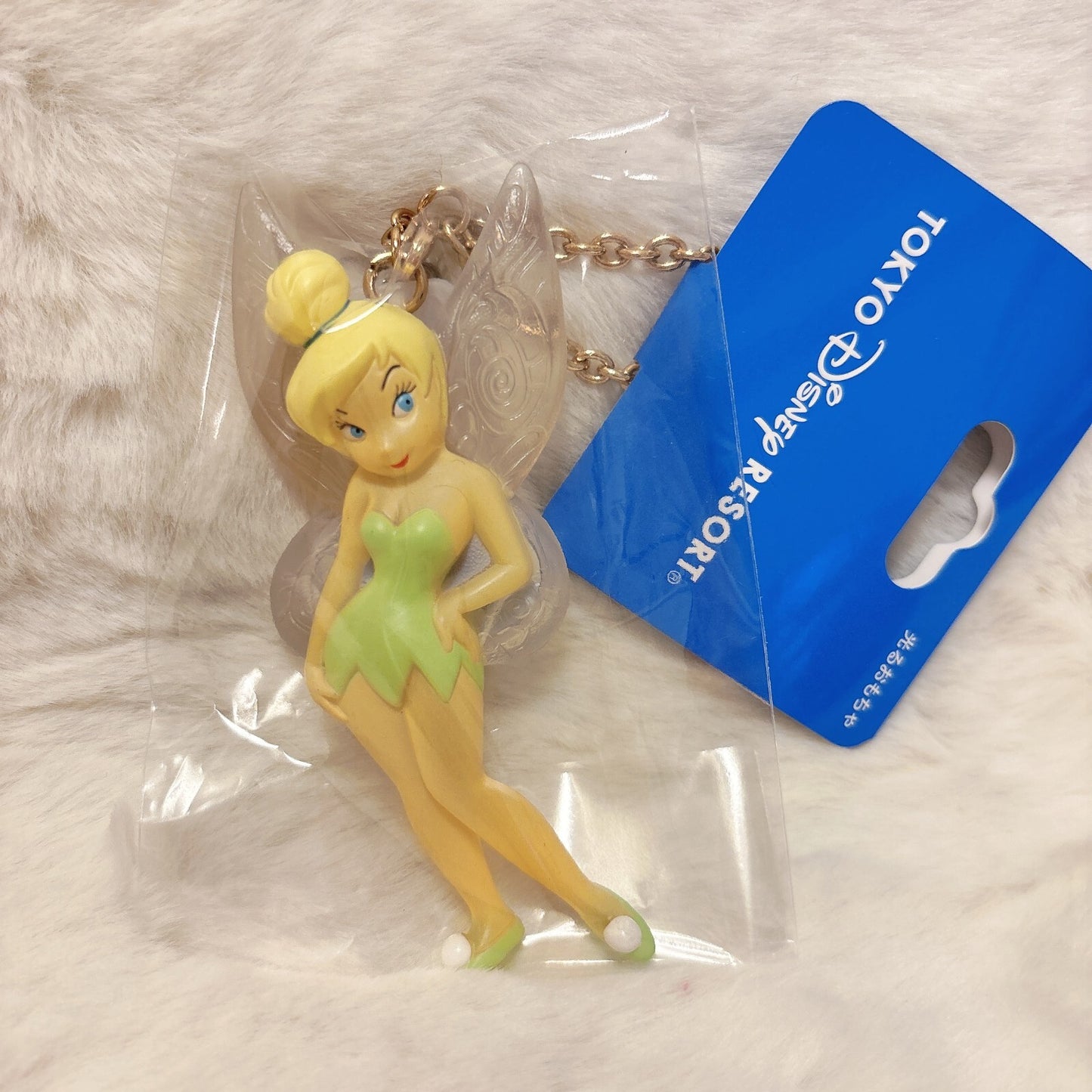 Japan Tokyo Disney Resort Glowing Toy Tinker Bell Fantasy Springs Keychain Badge