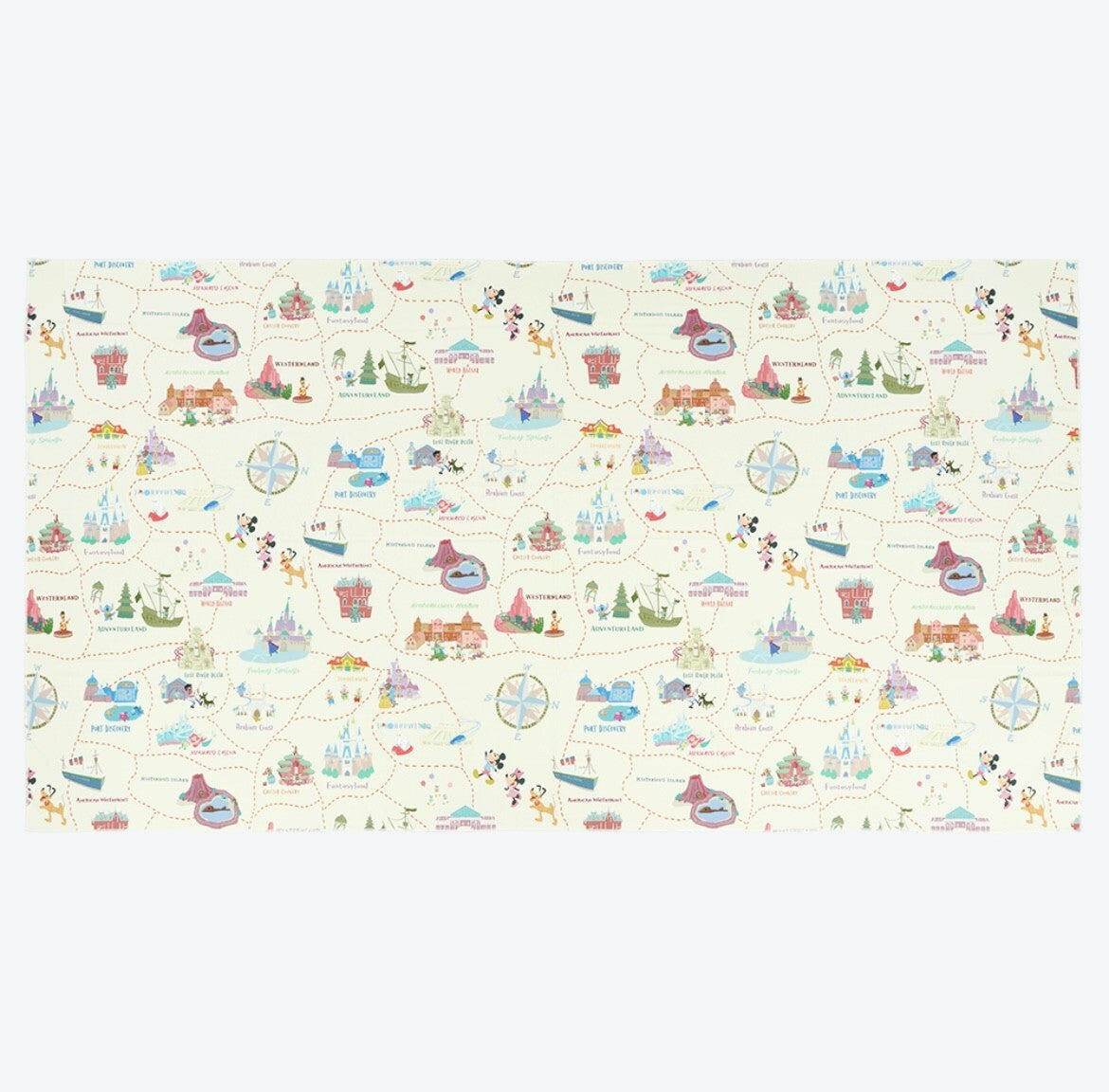 Japan Tokyo Disney Resort Cooling towel "COOLCORE" Park Map